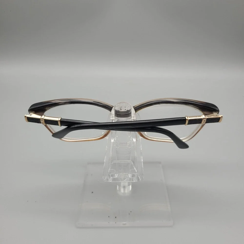 Badgley Mischka Berenice Brown Gradient Eyeglass Frames 52-15-135 Gold Detail